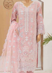 RTS-012- 3 Piece Embroidered Organza