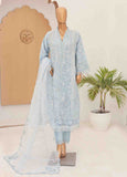 RTS-013- 3 Piece Embroidered Organza