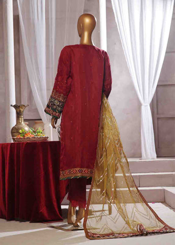Bin Saeed Fabric - RTS-014 A- 3 Piece Embroidered Organza