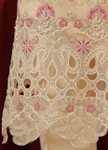 Bin Saeed Fabric - RTS-015 A- 3 Piece Embroidered Organza