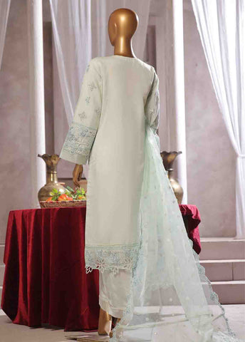 Bin Saeed Fabric - RTS-015 B- 3 Piece Embroidered Organza