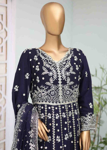 Bin Saeed Fabric - RTSC-001 A- 3 Piece Embroidered Chiffon Frock