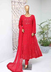 RTSC-002 B- 3 Piece Embroidered Chiffon Frock