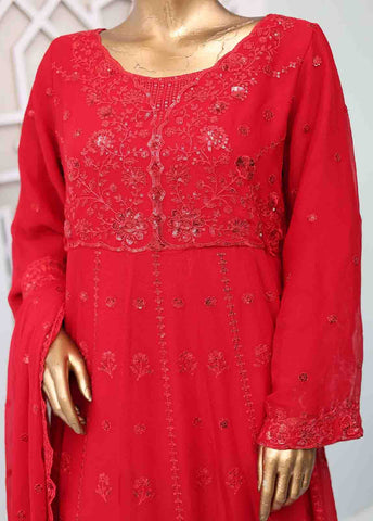 Bin Saeed Fabric - RTSC-002 B- 3 Piece Embroidered Chiffon Frock