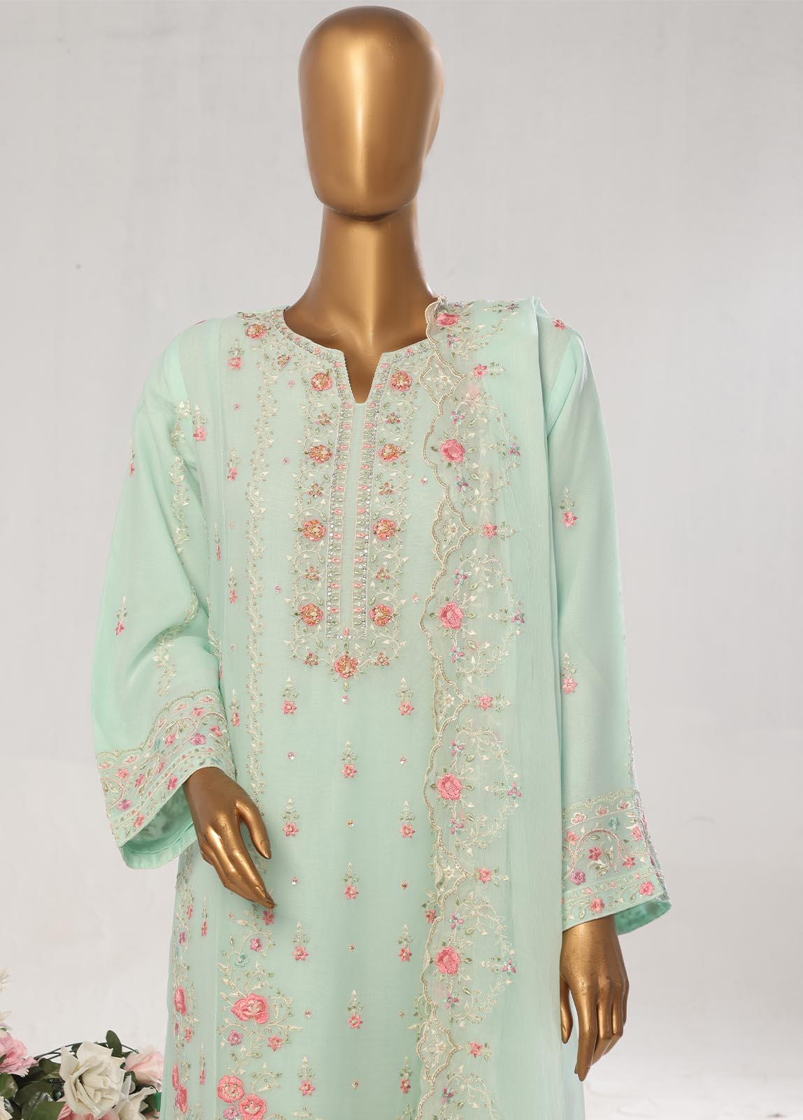 RTSC-005 S- 3 Piece Chiffon Stitched Suit