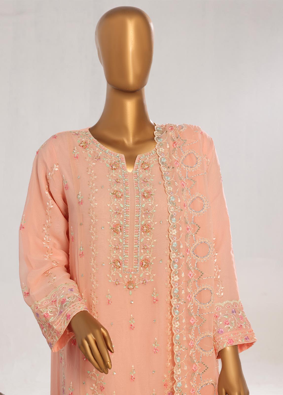 Bin Saeed Fabric - RTSC-005 H- 3 Piece Chiffon Stitched Suit
