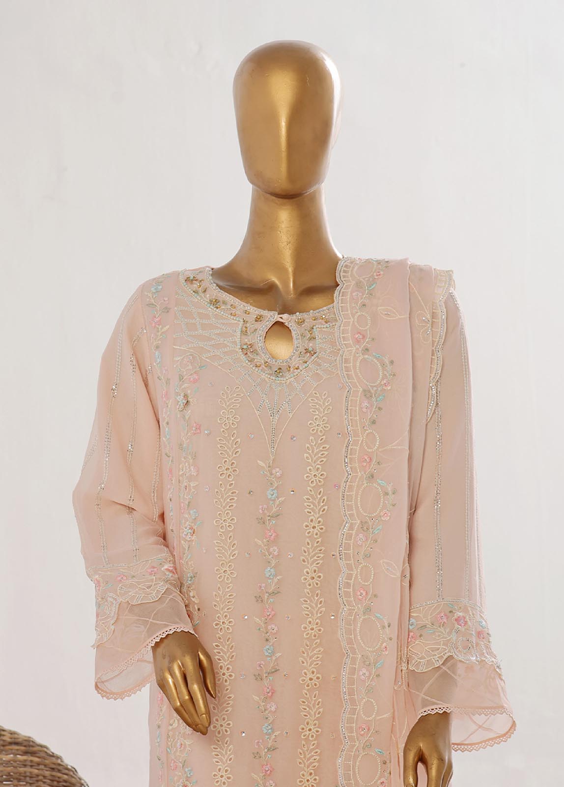 Bin Saeed Fabric - RTSC-006 H- 3 Piece Chiffon Stitched Suit