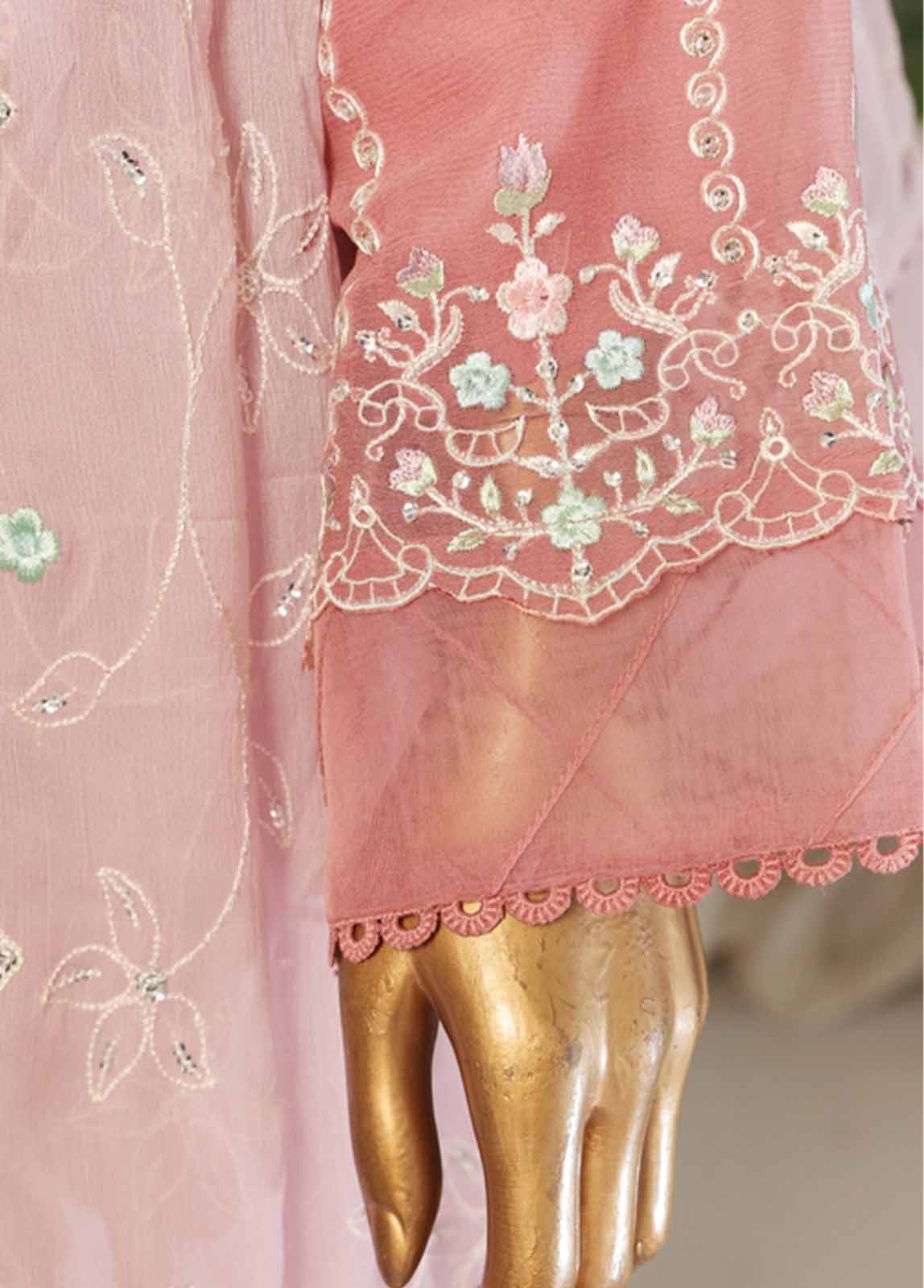 Bin Saeed Fabric - RTSC-007- 3 Piece Chiffon Stitched Suit