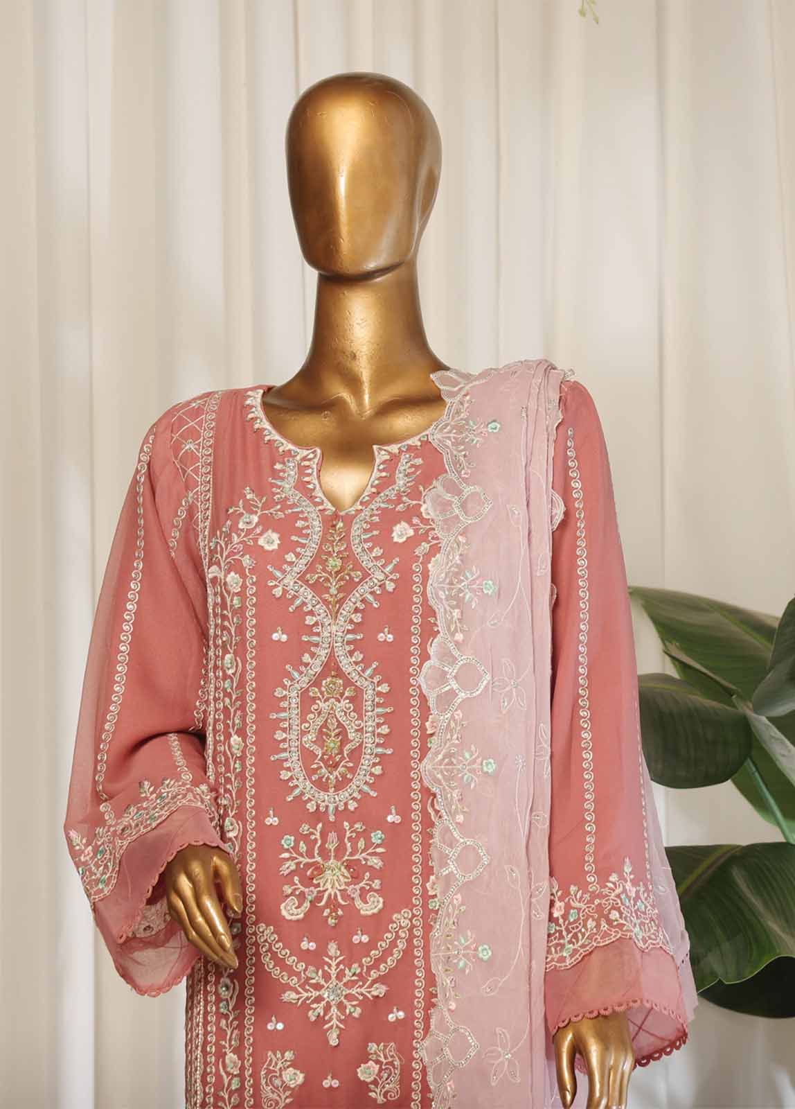 Bin Saeed Fabric - RTSC-007- 3 Piece Chiffon Stitched Suit