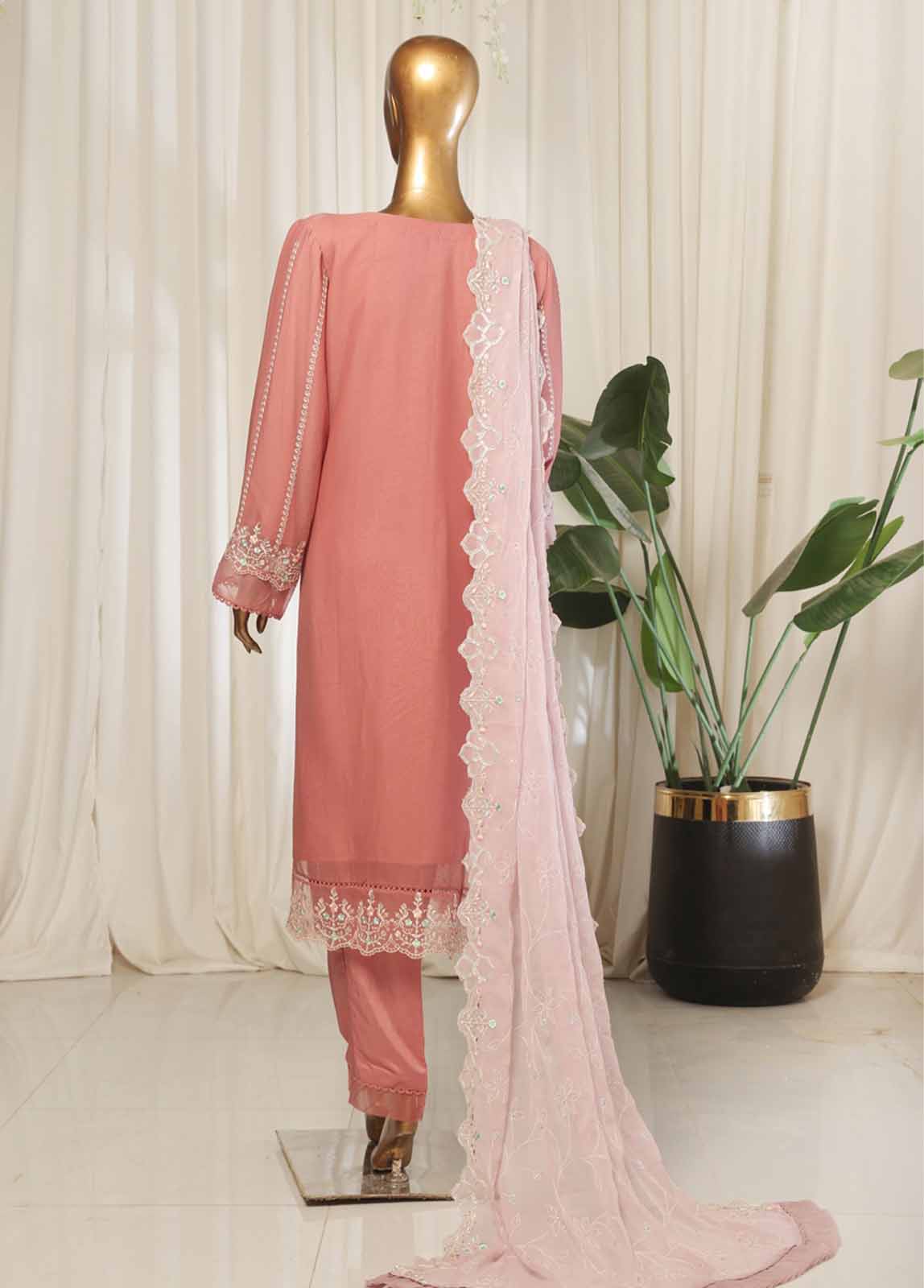 Bin Saeed Fabric - RTSC-007- 3 Piece Chiffon Stitched Suit