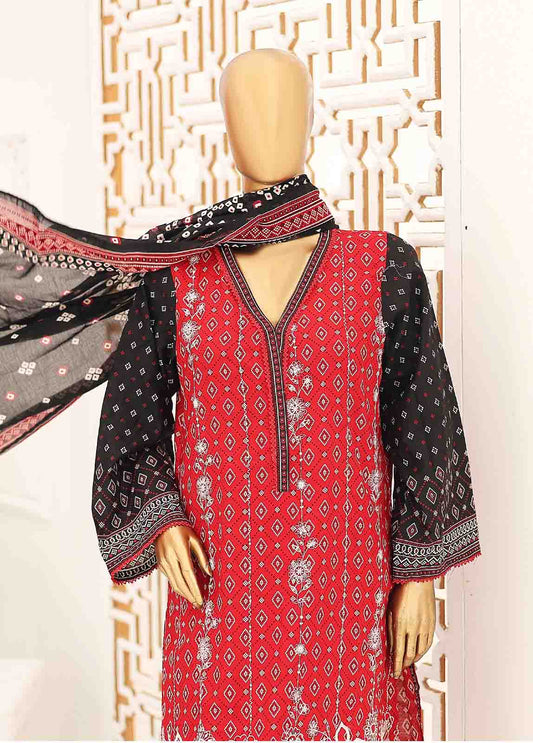 Bin Saeed Fabric - SEMB-033- 3 Piece Cotton Embroidered Suit