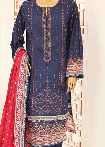Bin Saeed Fabric - SEMB-038- 3 Piece Cotton Embroidered Suit