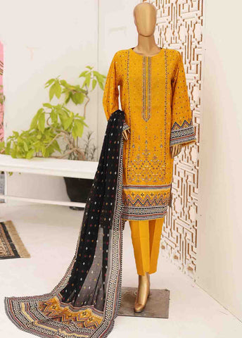 Bin Saeed Fabric - SEMB-039- 3 Piece Cotton Embroidered Suit