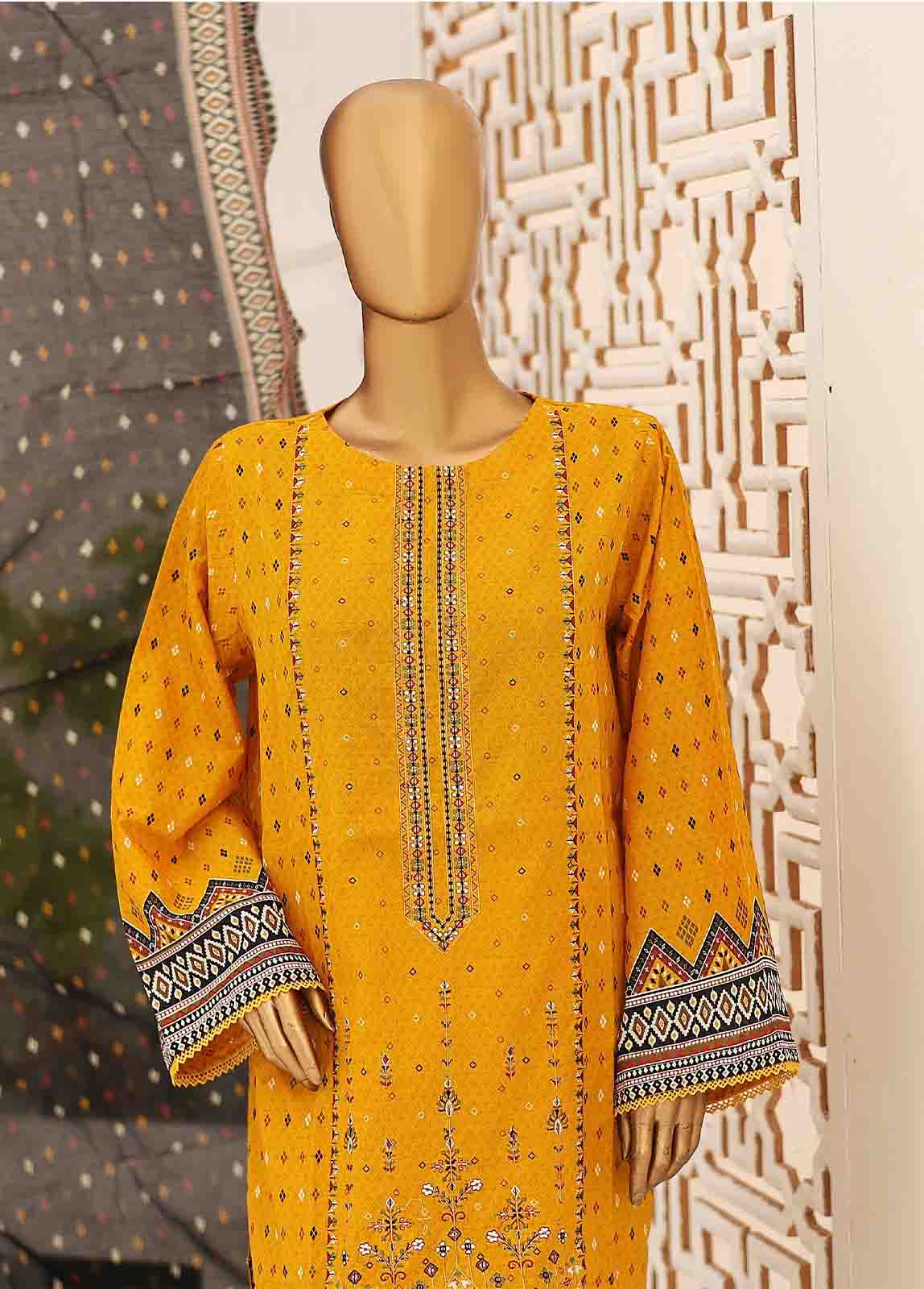 Bin Saeed Fabric - SEMB-039- 3 Piece Cotton Embroidered Suit
