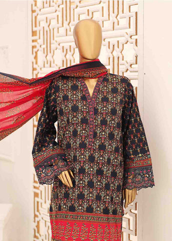 Bin Saeed Fabric - SEMB-042- 3 Piece Cotton Embroidered Suit
