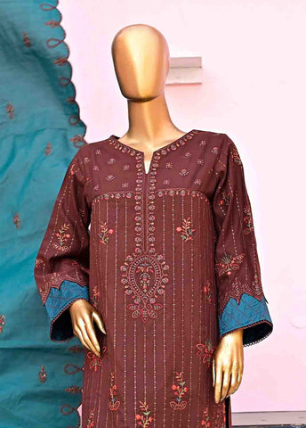 Bin Saeed Fabric - SFB-002-3 Piece Linen Embroidered collection