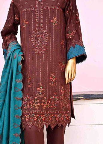 Bin Saeed Fabric - SFB-002-3 Piece Linen Embroidered collection