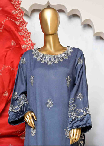 Bin Saeed Fabric - SFB-004-3 Piece Linen Embroidered collection