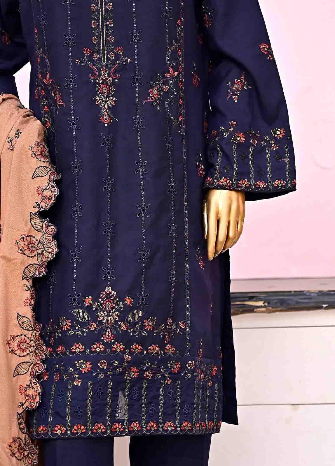 Bin Saeed Fabric - SFB-006-3 Piece Linen Embroidered collection