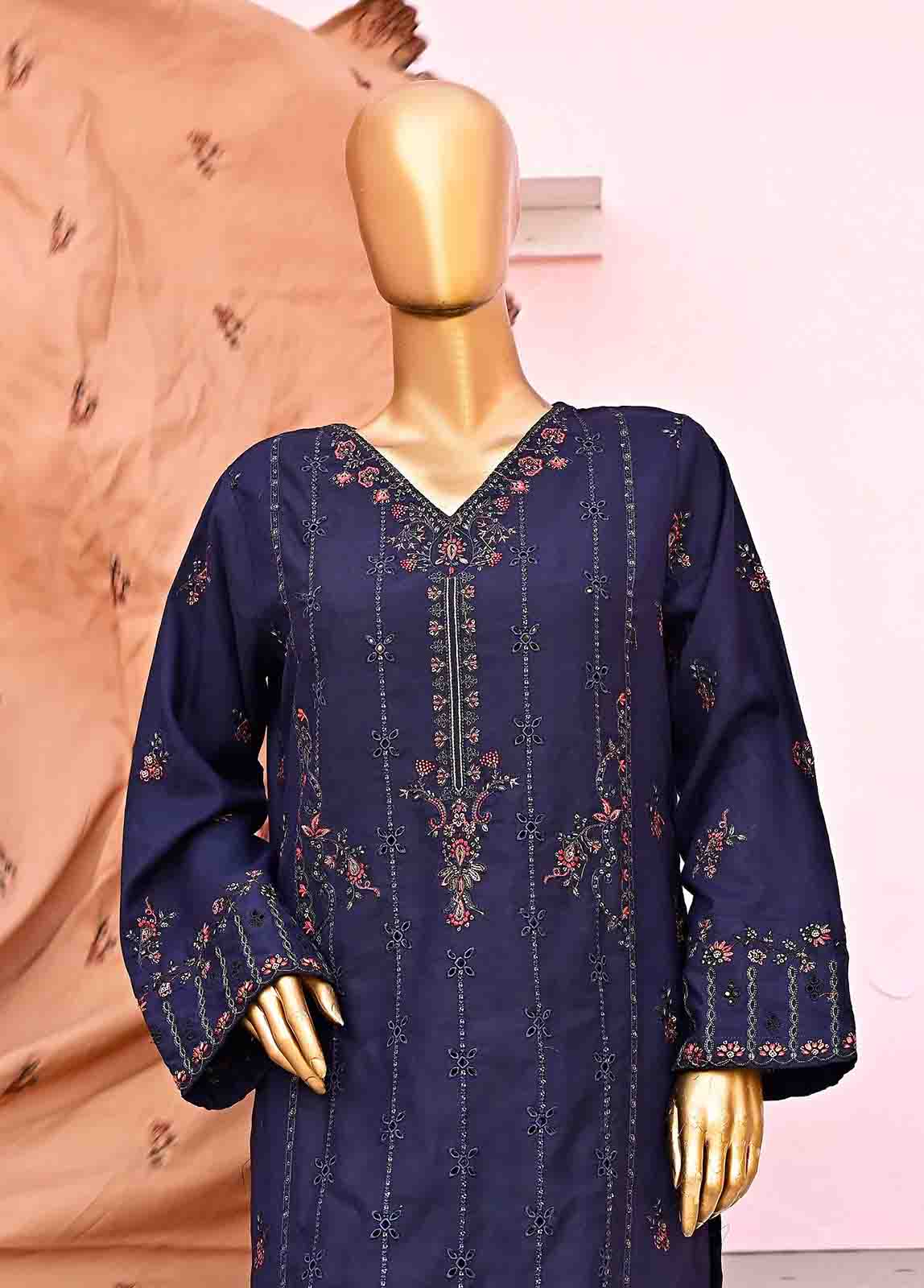 Bin Saeed Fabric - SFB-006-3 Piece Linen Embroidered collection