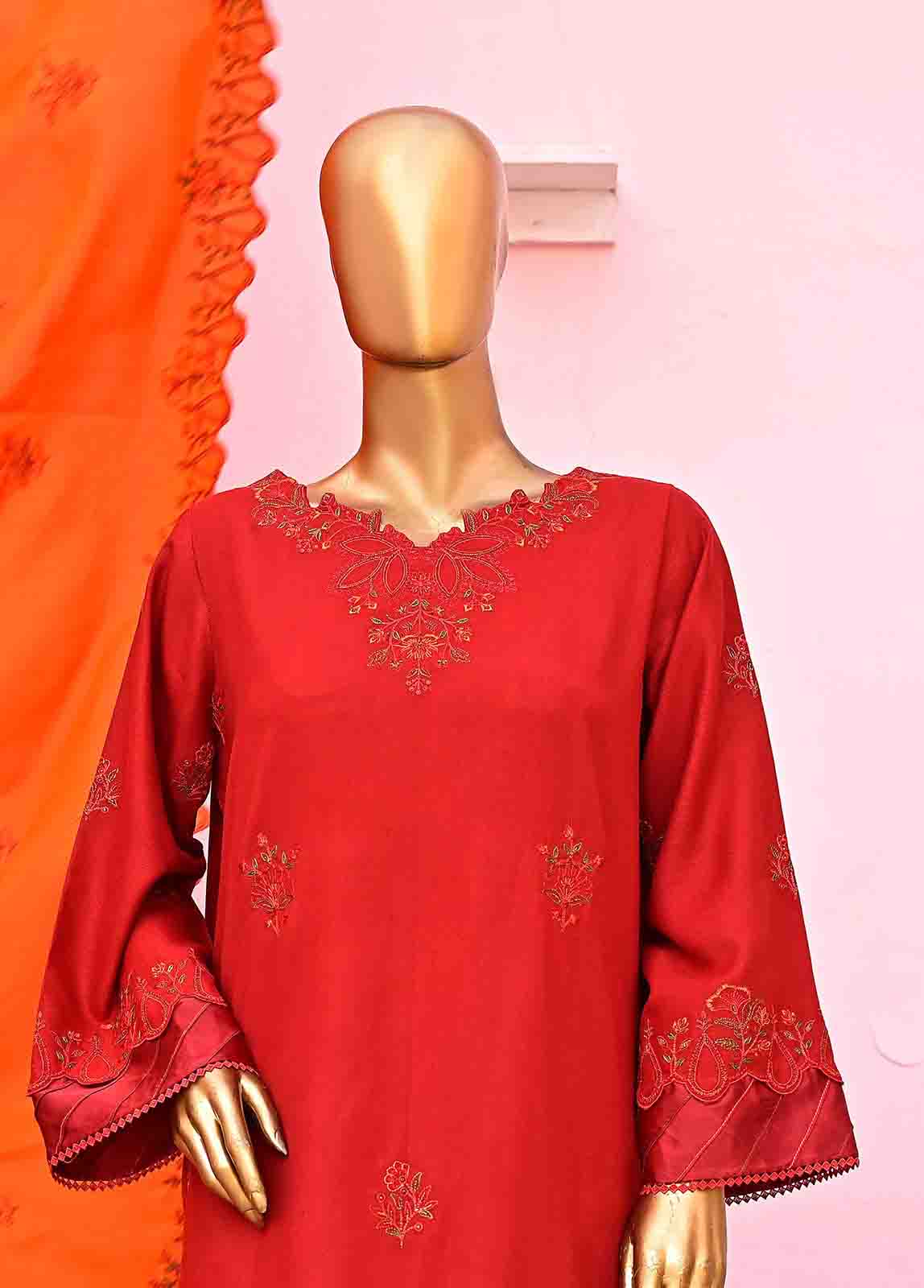 Bin Saeed Fabric - SFB-007-3 Piece Linen Embroidered collection