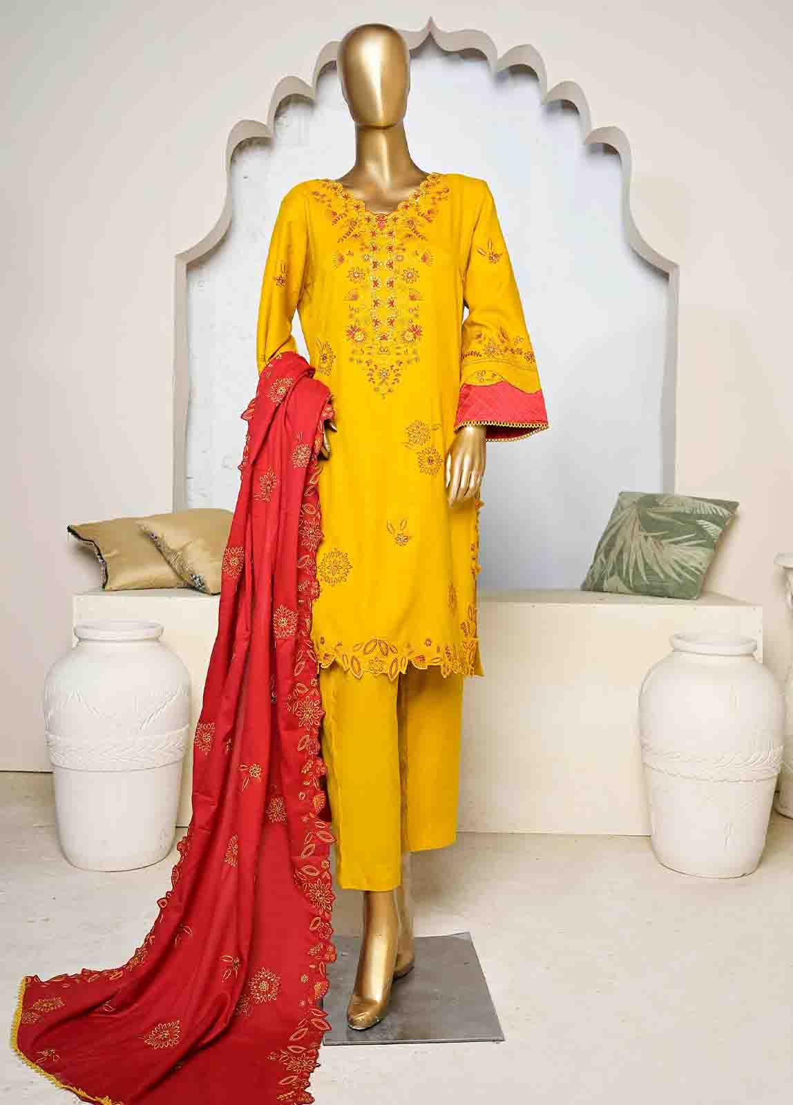 SFB-008-3 Piece Linen Embroidered collection
