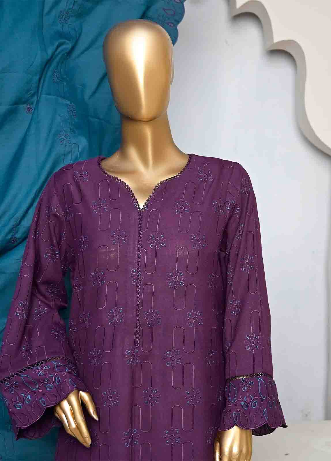 Bin Saeed Fabric - SFB-009-3 Piece Linen Embroidered collection
