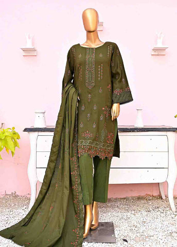 Bin Saeed Fabric - SFB-011-3 Piece Linen Embroidered collection