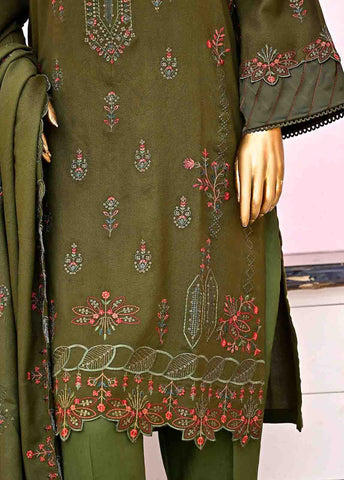 Bin Saeed Fabric - SFB-011-3 Piece Linen Embroidered collection