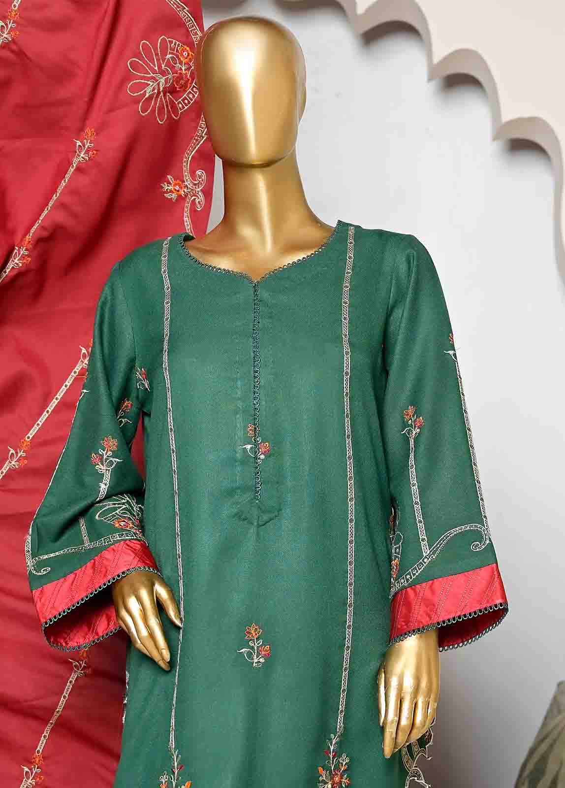Bin Saeed Fabric - SFB-012-3 Piece Linen Embroidered collection