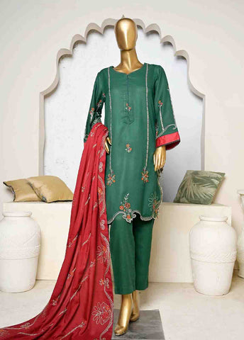 Bin Saeed Fabric - SFB-012-3 Piece Linen Embroidered collection
