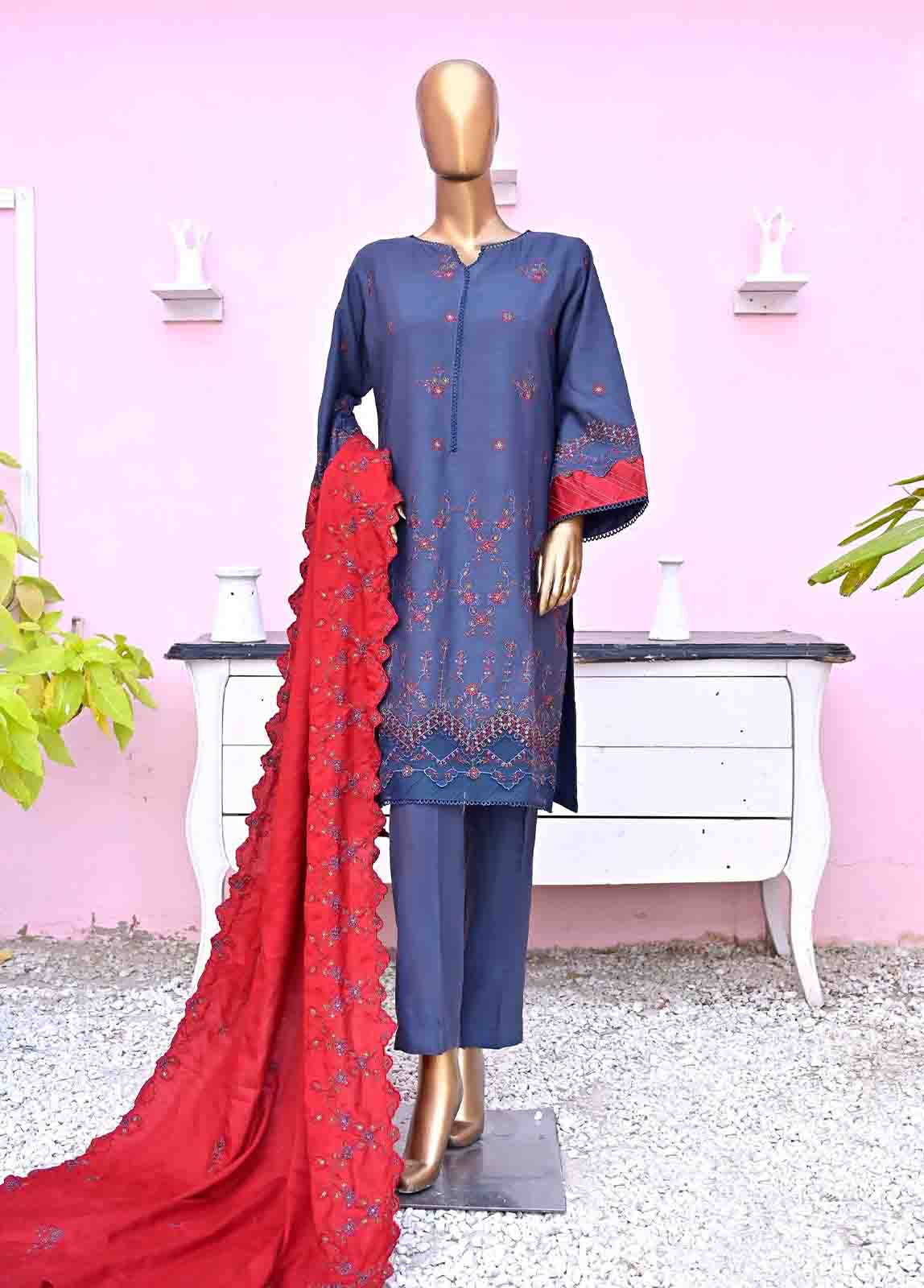 SFB-014-3 Piece Linen Embroidered collection