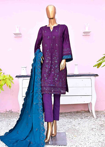 Bin Saeed Fabric - SFB-015-3 Piece Linen Embroidered Parinaz collection