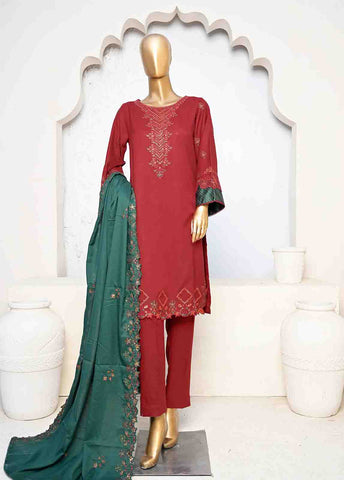 Bin Saeed Fabric - SFB-018-3 Piece Linen Embroidered collection