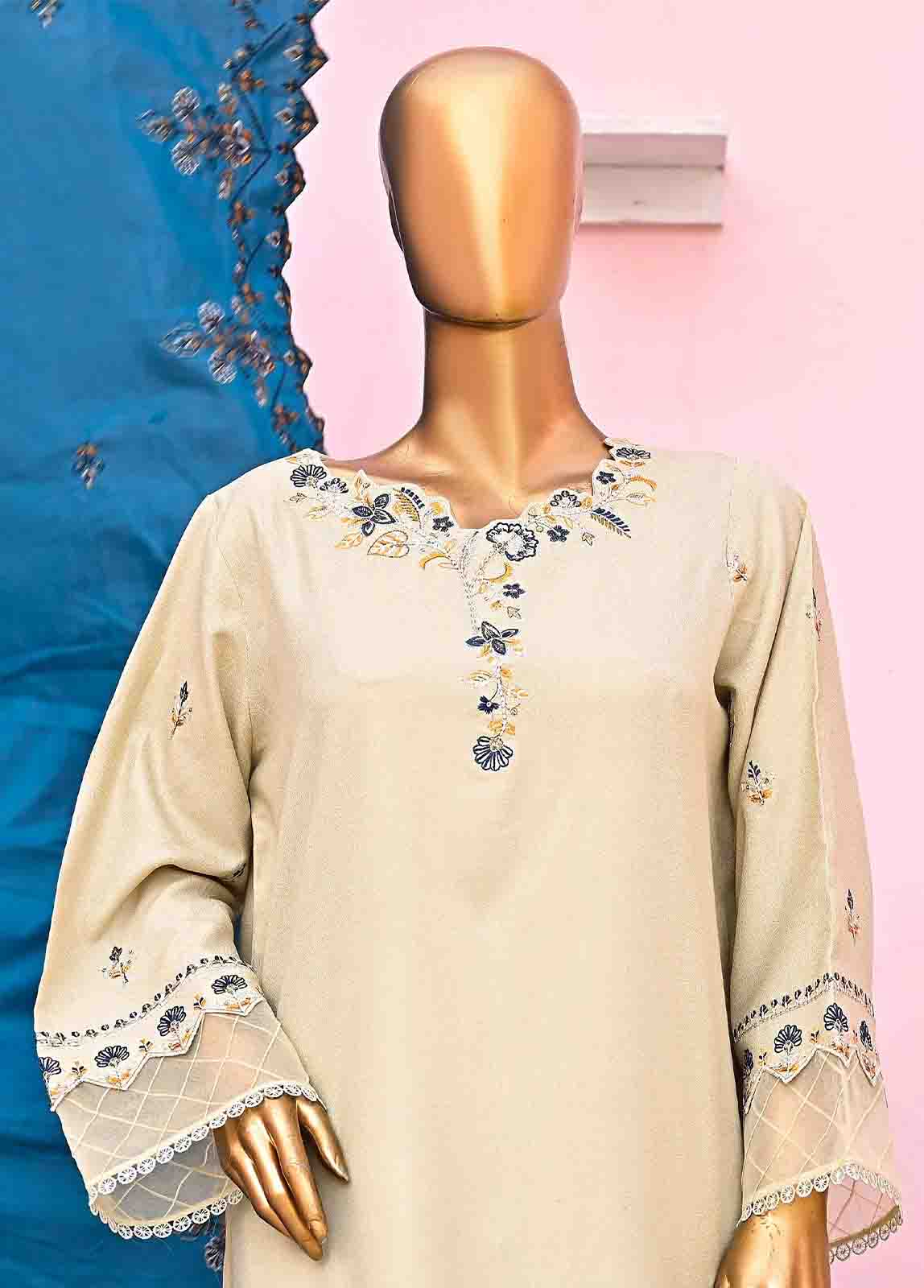 Bin Saeed Fabric - SFB-019-3 Piece Linen Embroidered collection
