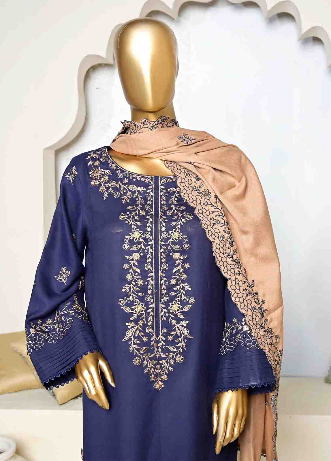 Bin Saeed Fabric - SFB-020-3 Piece Linen Embroidered collection