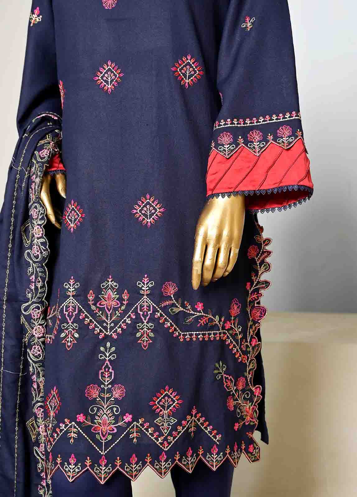 Bin Saeed Fabric - SFB-023-3 Piece Linen Embroidered collection