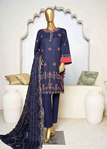 Bin Saeed Fabric - SFB-023-3 Piece Linen Embroidered collection