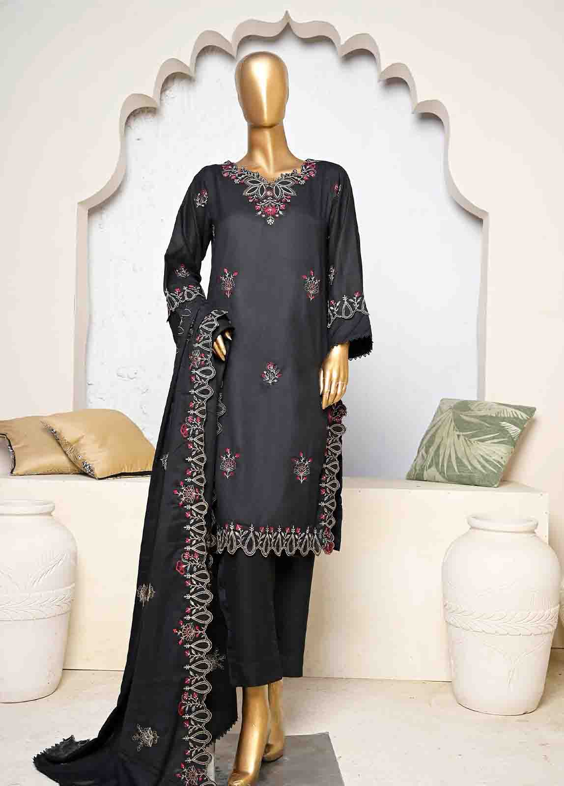 Bin Saeed Fabric - SFB-024-3 Piece Linen Embroidered collection