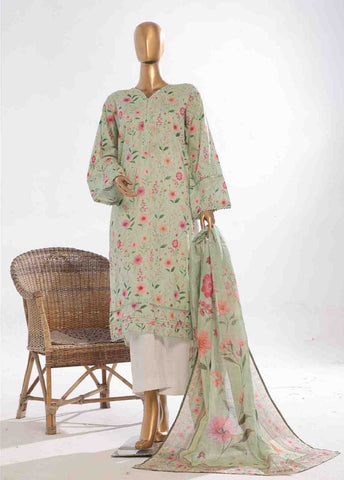 Bin Saeed Fabric - SM-0101- 3 Piece Printed Stitched Suit