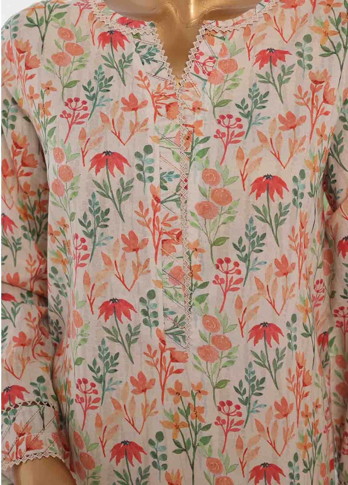 Bin Saeed Fabric - SM-0107- 3 Piece Printed Stitched Suit