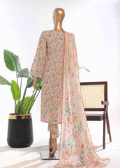 SM-0107- 3 Piece Printed Stitched Suit