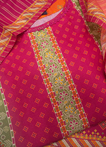 Bin Saeed Fabric - SM-0110-PR- 3 Piece Printed Stitched Suit