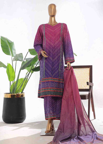 Bin Saeed Fabric - SM-0121- 3 Piece Printed Stitched Suit