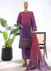 SM-0121- 3 Piece Printed Stitched Suit