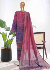 SM-0121- 3 Piece Printed Stitched Suit