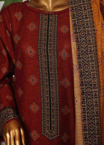 Bin Saeed Fabric - SM-0127- 3 Piece Printed Stitched Suit