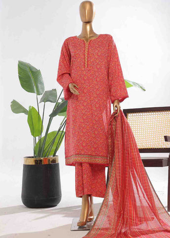 Bin Saeed Fabric - SM-0135- 3 Piece Printed Stitched Suit