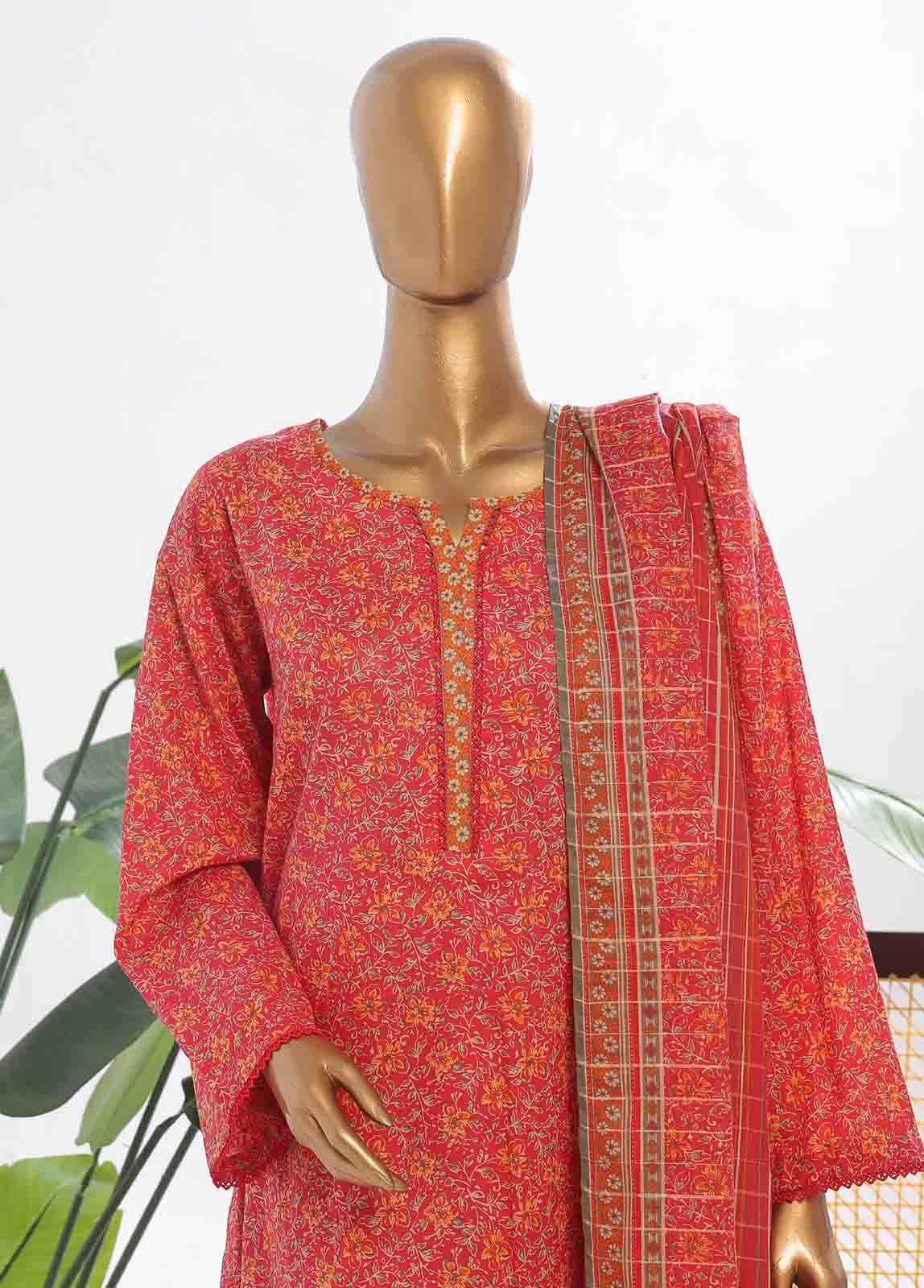 Bin Saeed Fabric - SM-0135- 3 Piece Printed Stitched Suit