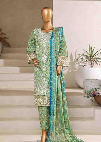 Bin Saeed Fabric - SM-0136-EMB- 3 Piece Embroidered Stitched Suit